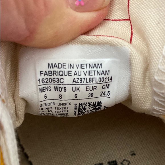 Converse Yellow and White Women's Sneakers - Picture 7 of 11